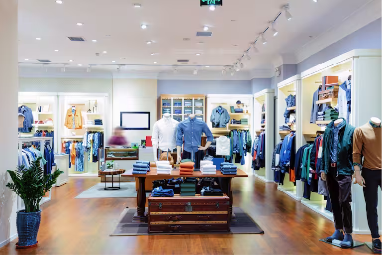 Stylish clothing store in the 50th & France neighborhood cleaned weekly by Precision Commercial Cleaning