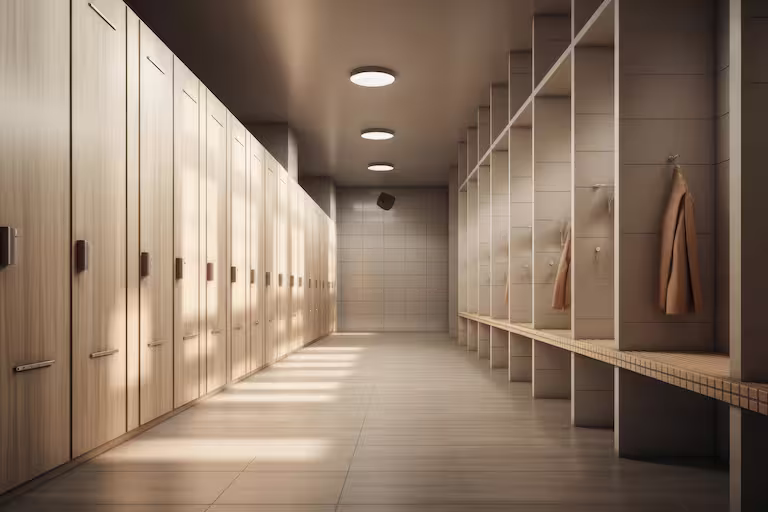 Locker room and wet area cleaning fitness facility Twin Cities